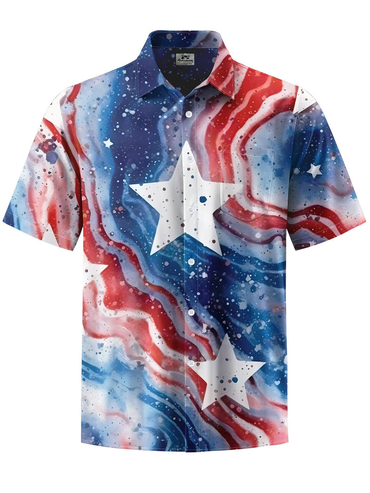Alohadaddy® Casual American Star Print Art Moisture Wicking Men&