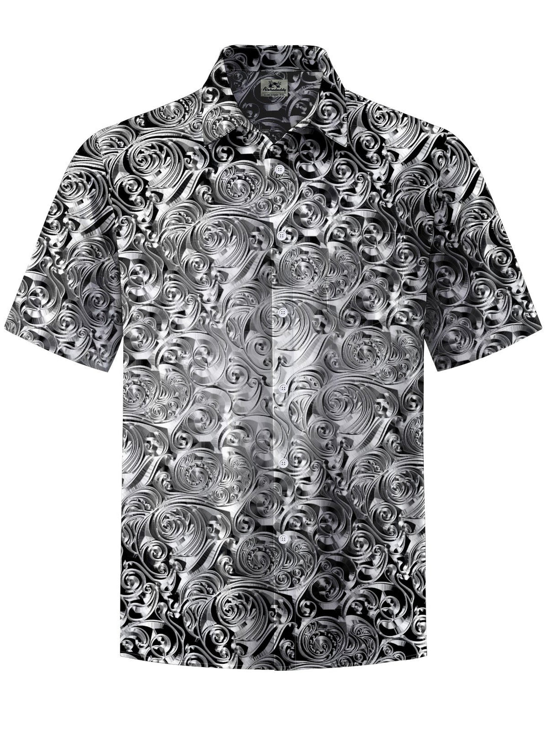 Alohadaddy® Hawaii Metallic Art Print Chest Pocket Men&