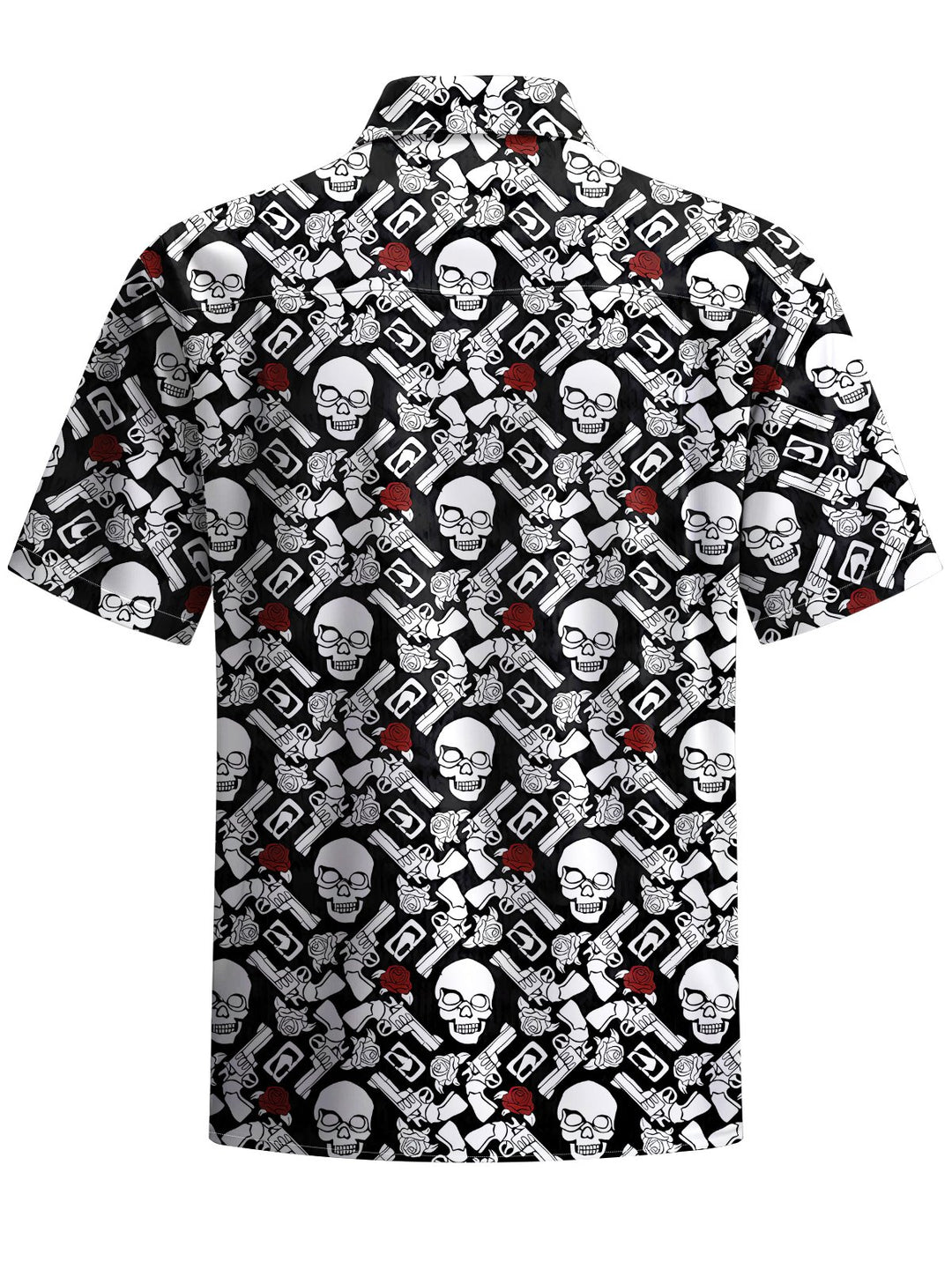Alohadaddy® Casual Skull Art Print Chest Pocket Men&