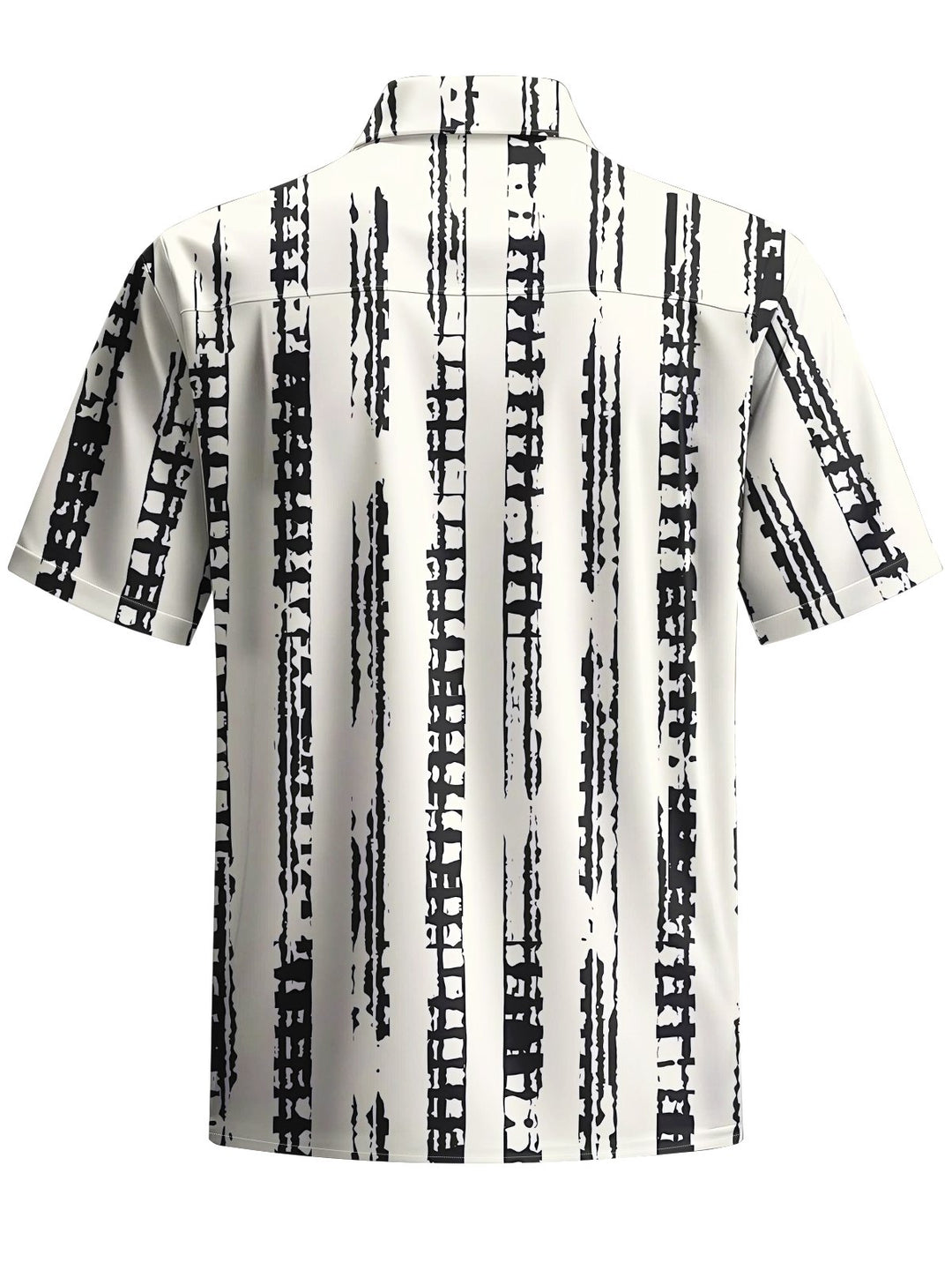 Alohadaddy® Casual Stripe Art Print Chest Pocket Men&