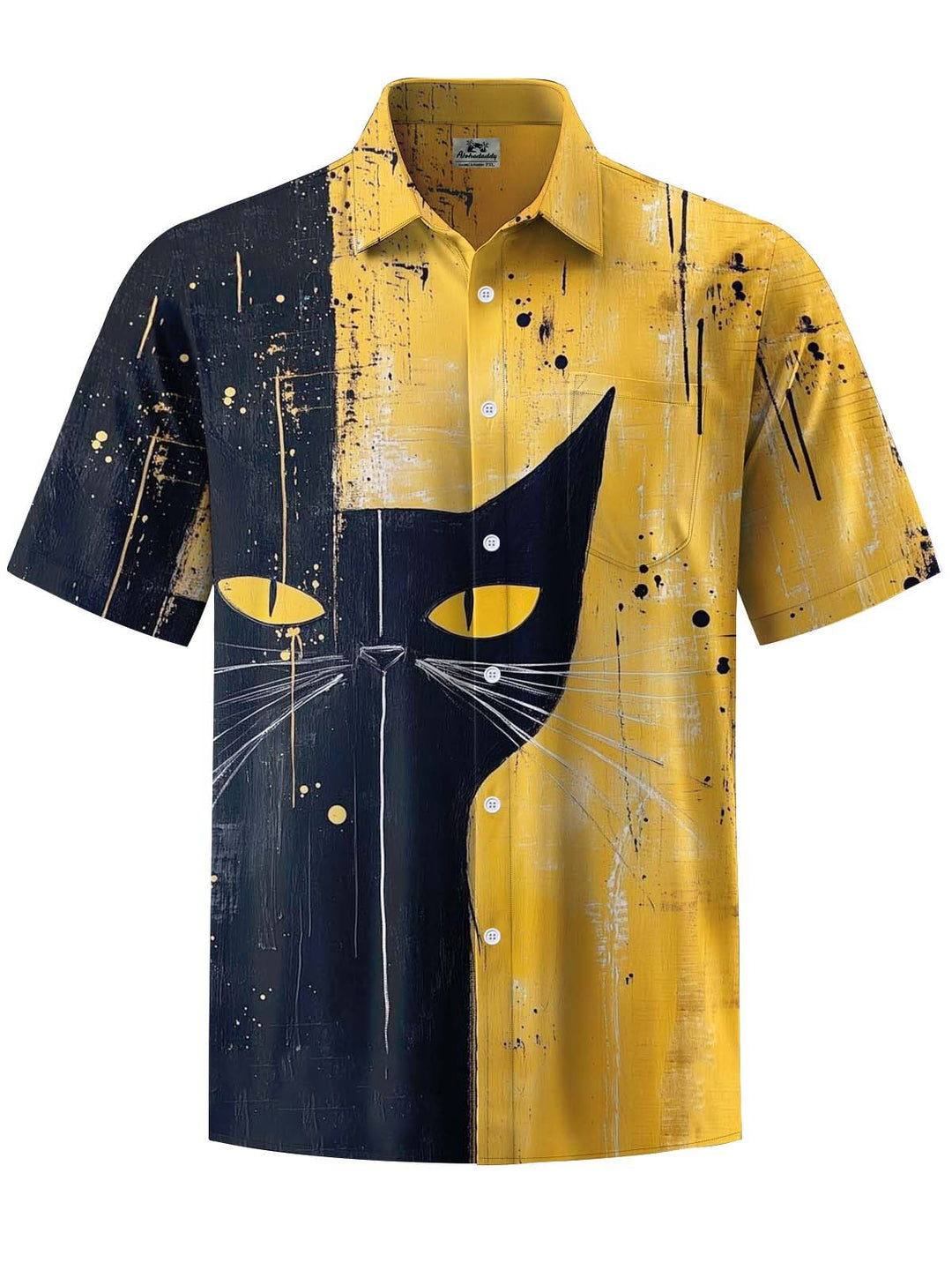 Alohadaddy® Vintage Cat Contrast Art Print Pocket Stretch Men&