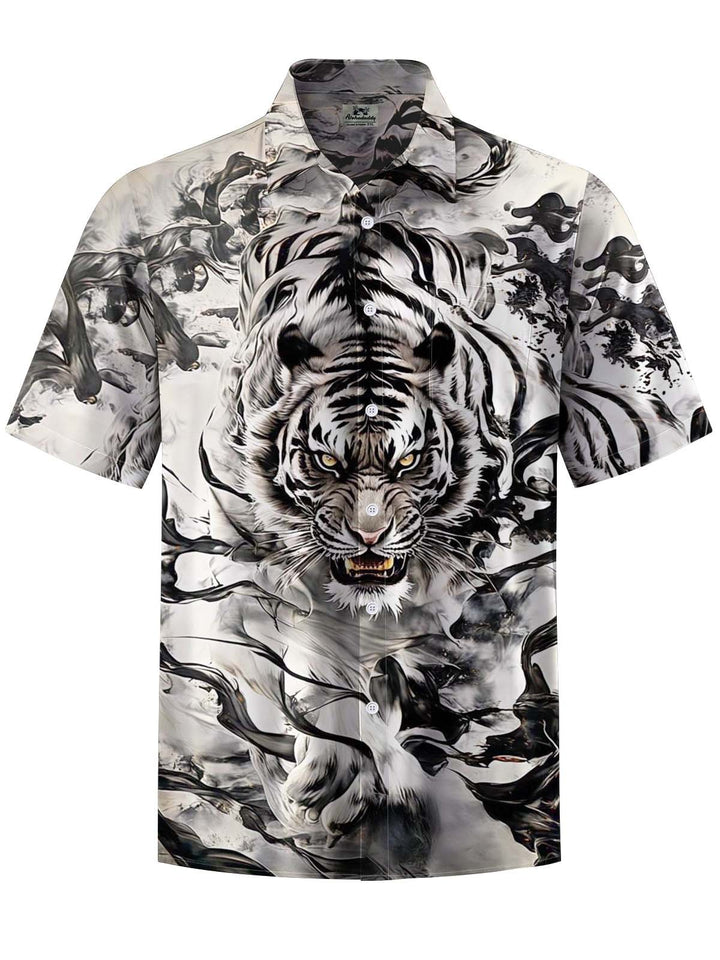 Alohadaddy® Casual Tiger Art Print Pocket Stretch Men&