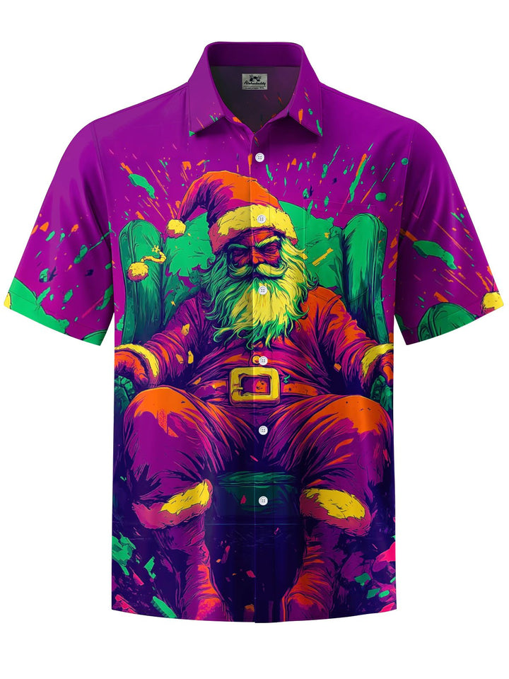 Alohadaddy® Holiday Santa Art Print Pocket Stretch Men&