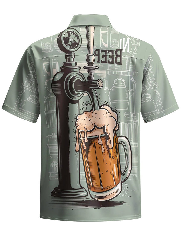 Alohadaddy® Casual Beer Print Art Stretch Pocket Men&