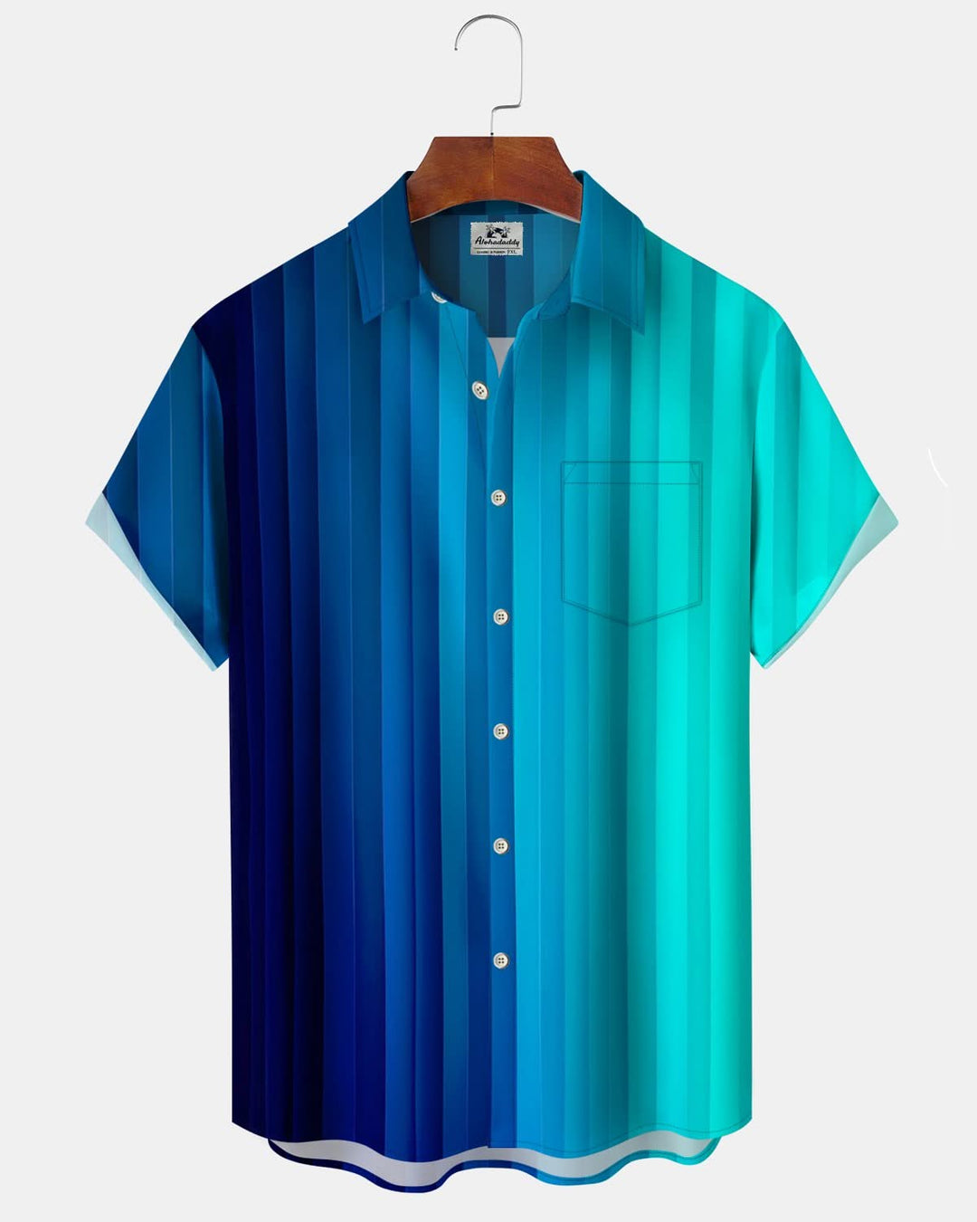 Alohadaddy® Retro Stripe Gradient Pocket Elastic Button Men&