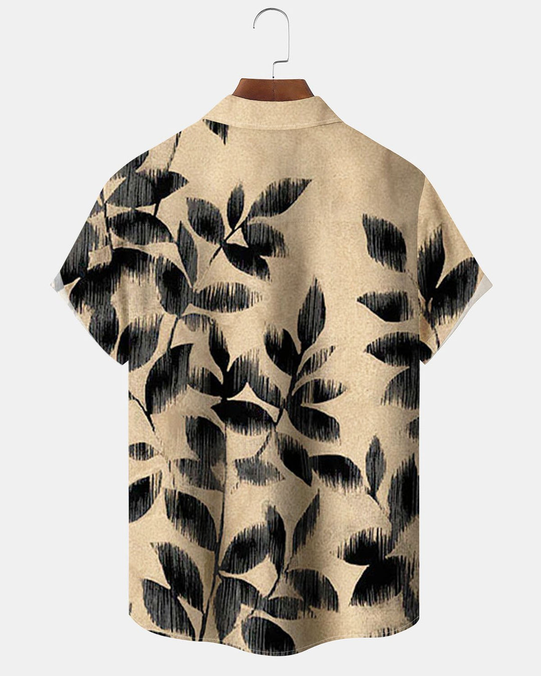Alohadaddy® Vintage Leaf Art Print Stretch Button Pocket Men&