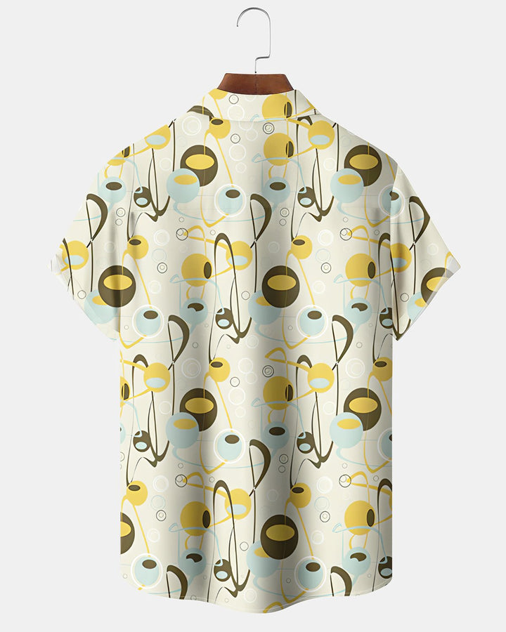 Alohadaddy® Vintage Geometric Print Art Button Pocket Cardigan Men&