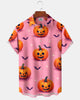 Alohadaddy® Holiday Halloween Graphic Print Button-Down Pocket Cardigan-Style Men's Short-Sleeve Shirt
