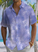 Alohadaddy® Vintage Abstract Textured Art Print Pockets Stretch Men's Short Sleeve Shirt Big & Tall
