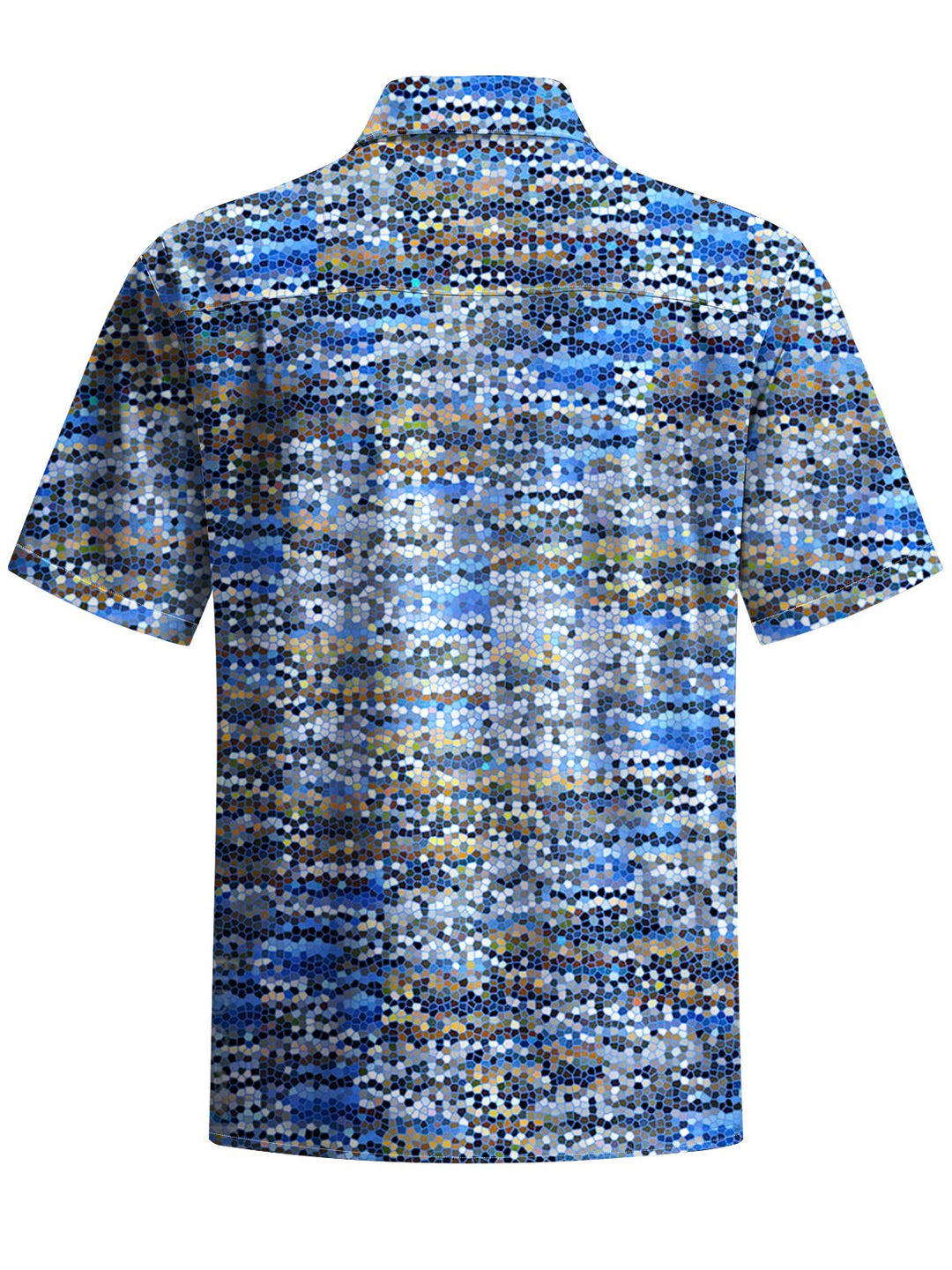 Alohadaddy® Casual Geometric Art Print Chest Pocket Mens Short Sleeve Shirt Big &amp; Tall