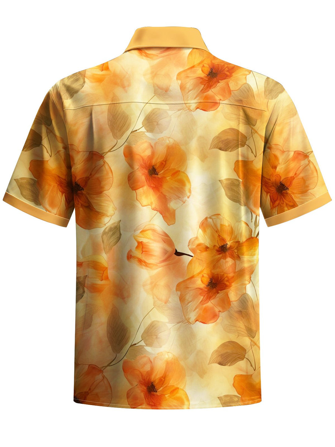 Alohadaddy® Hawaiian Floral Contrast Art Print Chest Pocket Mens Short Sleeve Shirts Big &amp; Tall