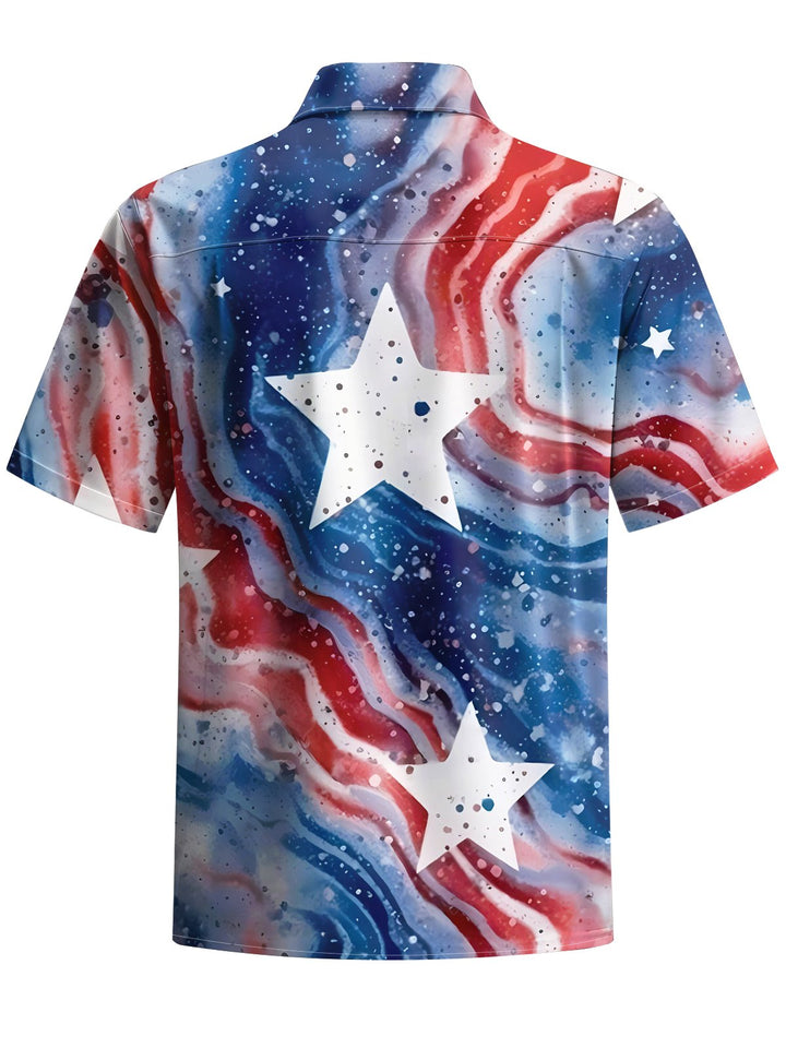 Alohadaddy® Casual American Star Print Art Moisture Wicking Men&