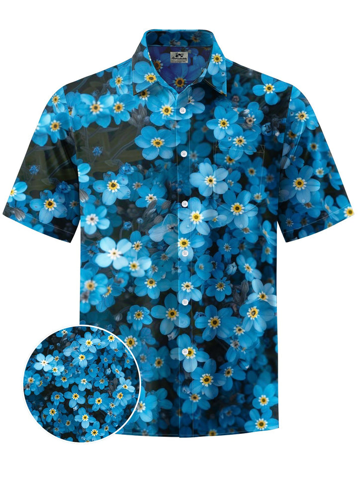 Alohadaddy® Hawaiian Floral Art Print Mens Wicking Short Sleeve Shirt Big &amp; Tall