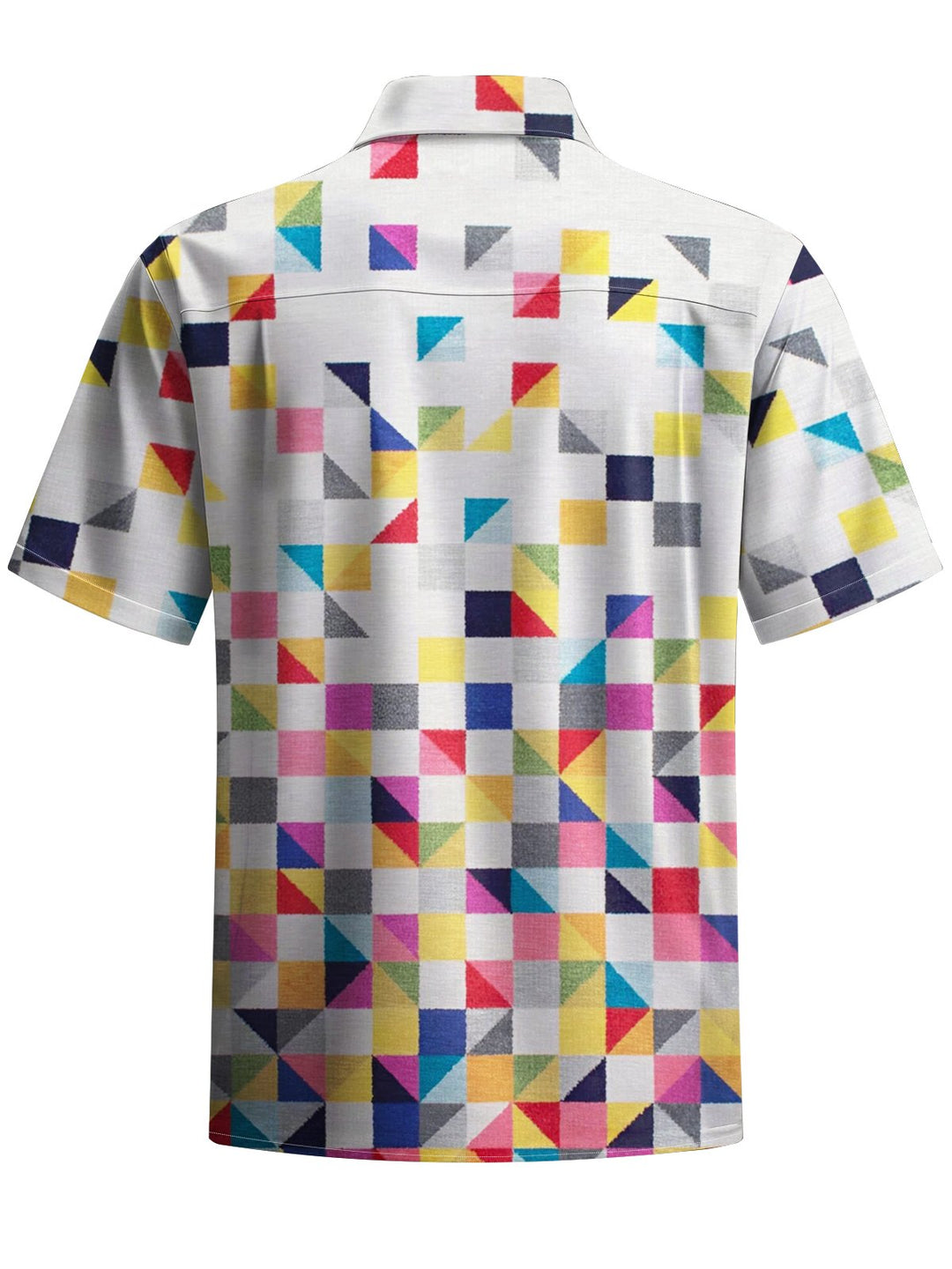Alohadaddy® Casual Geometric Art Print Chest Pocket Men&
