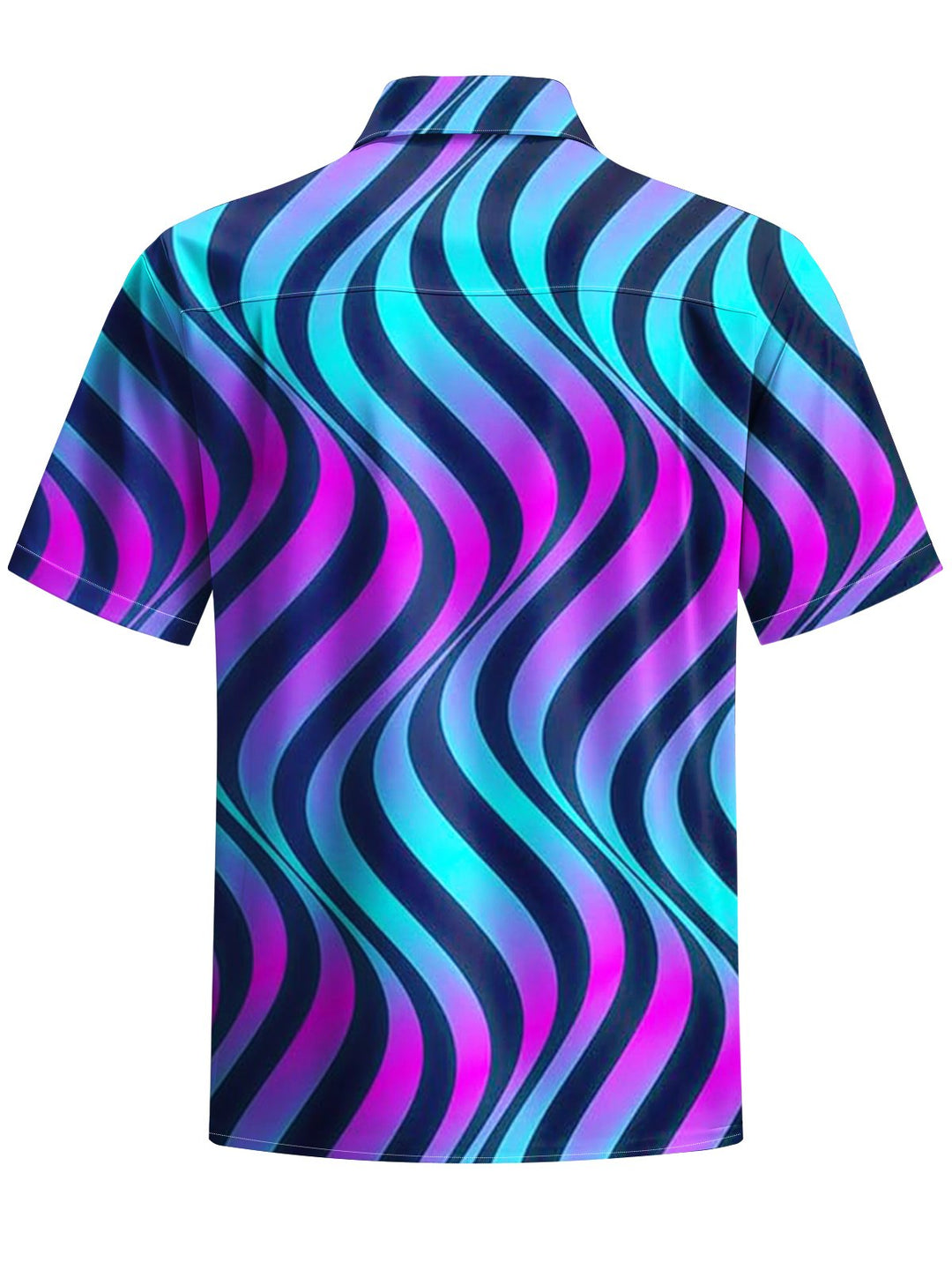 Alohadaddy® Casual Stripe Ombre Printed Artwork Chest Pocket Men&