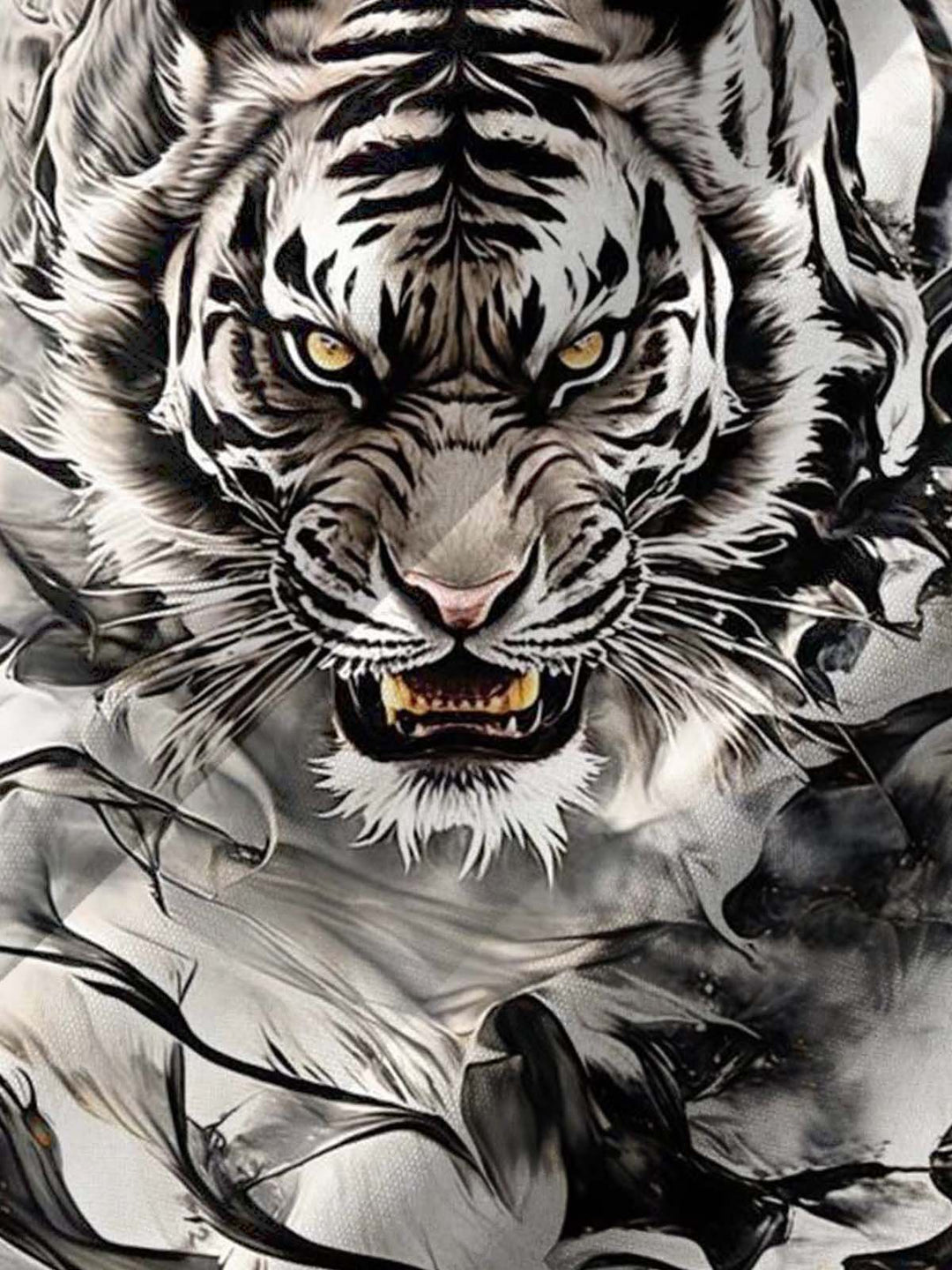 Alohadaddy® Casual Tiger Art Print Pocket Stretch Men&