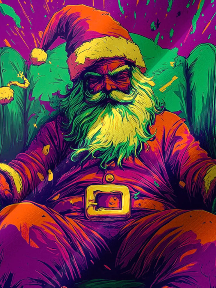 Alohadaddy® Holiday Santa Art Print Pocket Stretch Men&