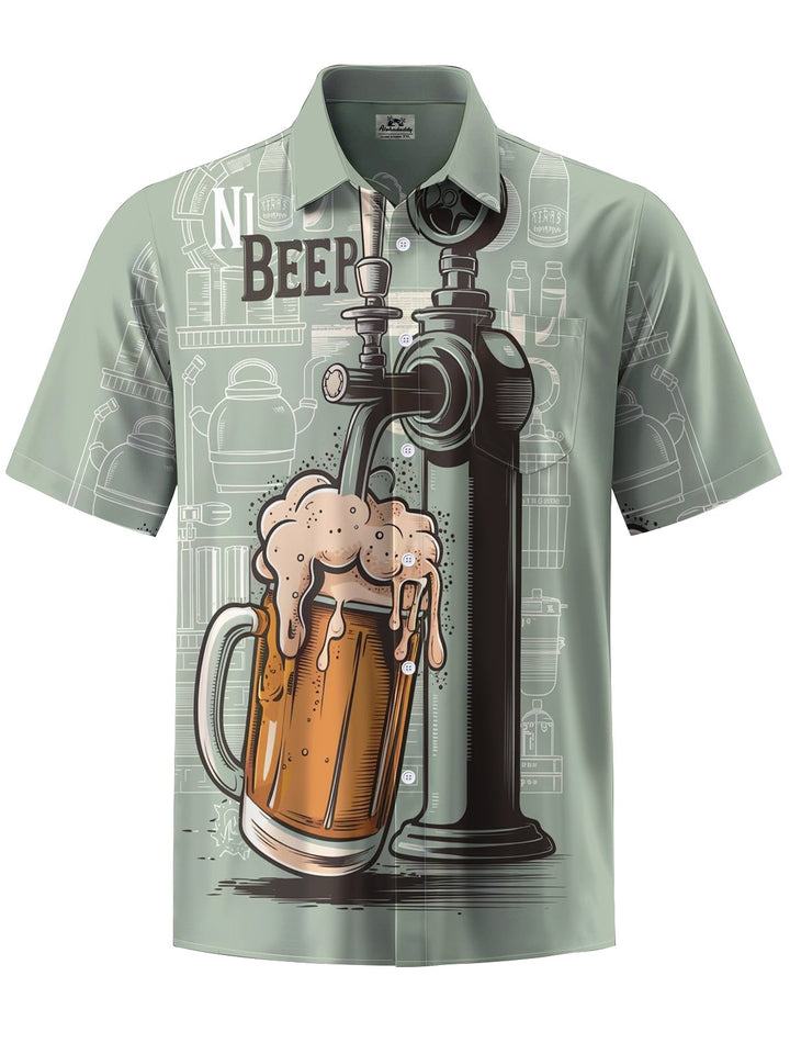 Alohadaddy® Casual Beer Print Art Stretch Pocket Men&