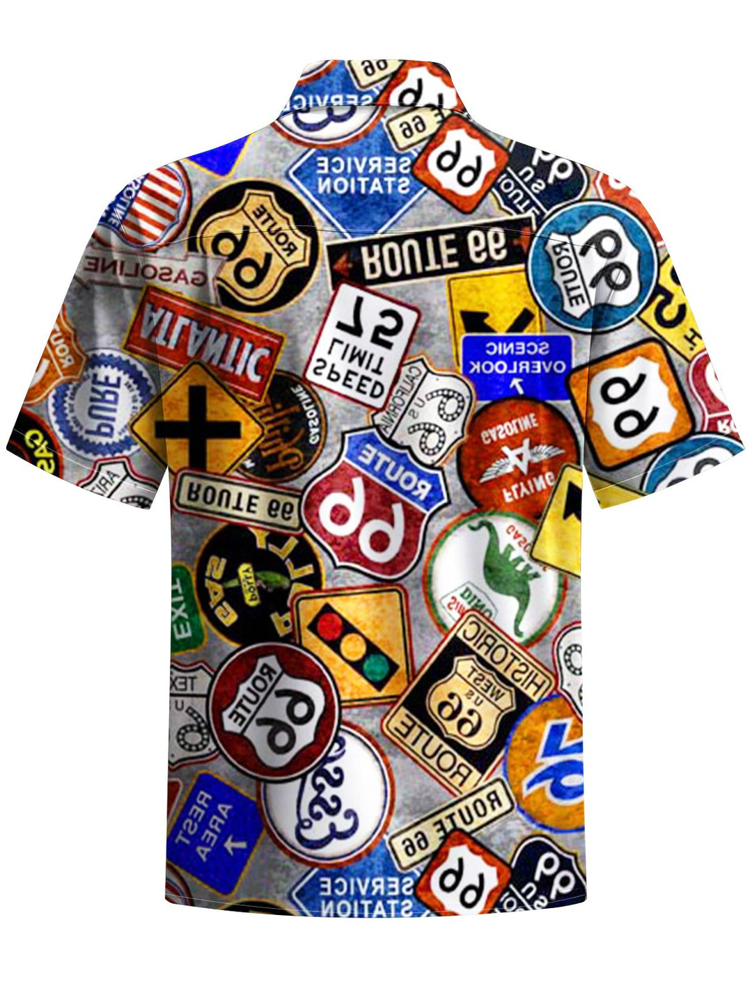 Alohadaddy® Vintage Badge Route 66 Art Print Pocket Stretch Men&