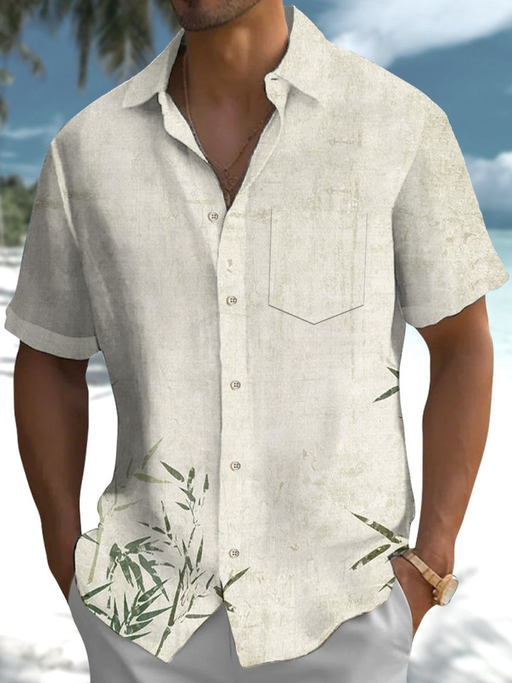 Alohadaddy® Casual Bamboo Pocket Button Stretch Men&