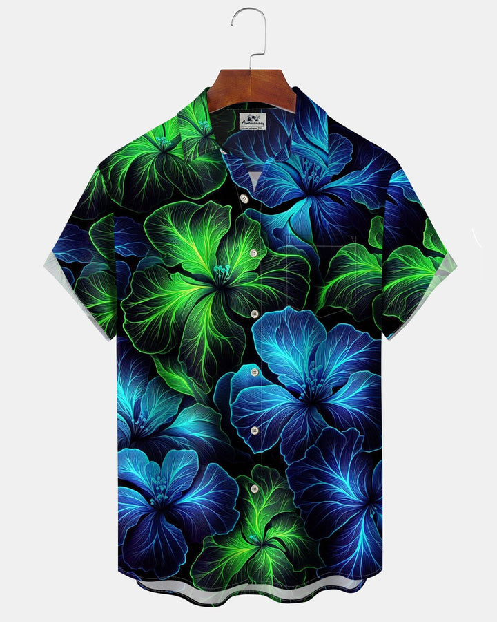 Alohadaddy® Casual Floral Print Art Pocket Button Cardigan Men&