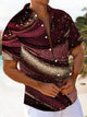 Alohadaddy® Casual Retro Abstract Print Moisture-wicking Men's Short Sleeve Shirt Big & Tall