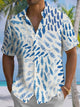 Alohadaddy® Casual Fish Art Print Chest Pocket Men's Short Sleeve Shirt Big & Tall
