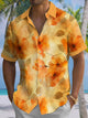 Alohadaddy® Hawaiian Floral Contrast Art Print Chest Pocket Mens Short Sleeve Shirts Big & Tall