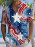 Alohadaddy® Casual American Star Print Art Moisture Wicking Men's Short Sleeve Shirt Big & Tall