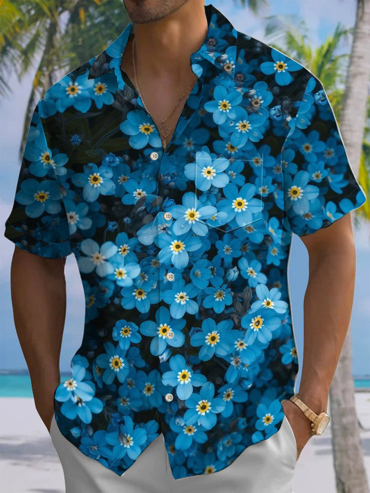 Alohadaddy® Hawaiian Floral Art Print Mens Wicking Short Sleeve Shirt Big &amp; Tall