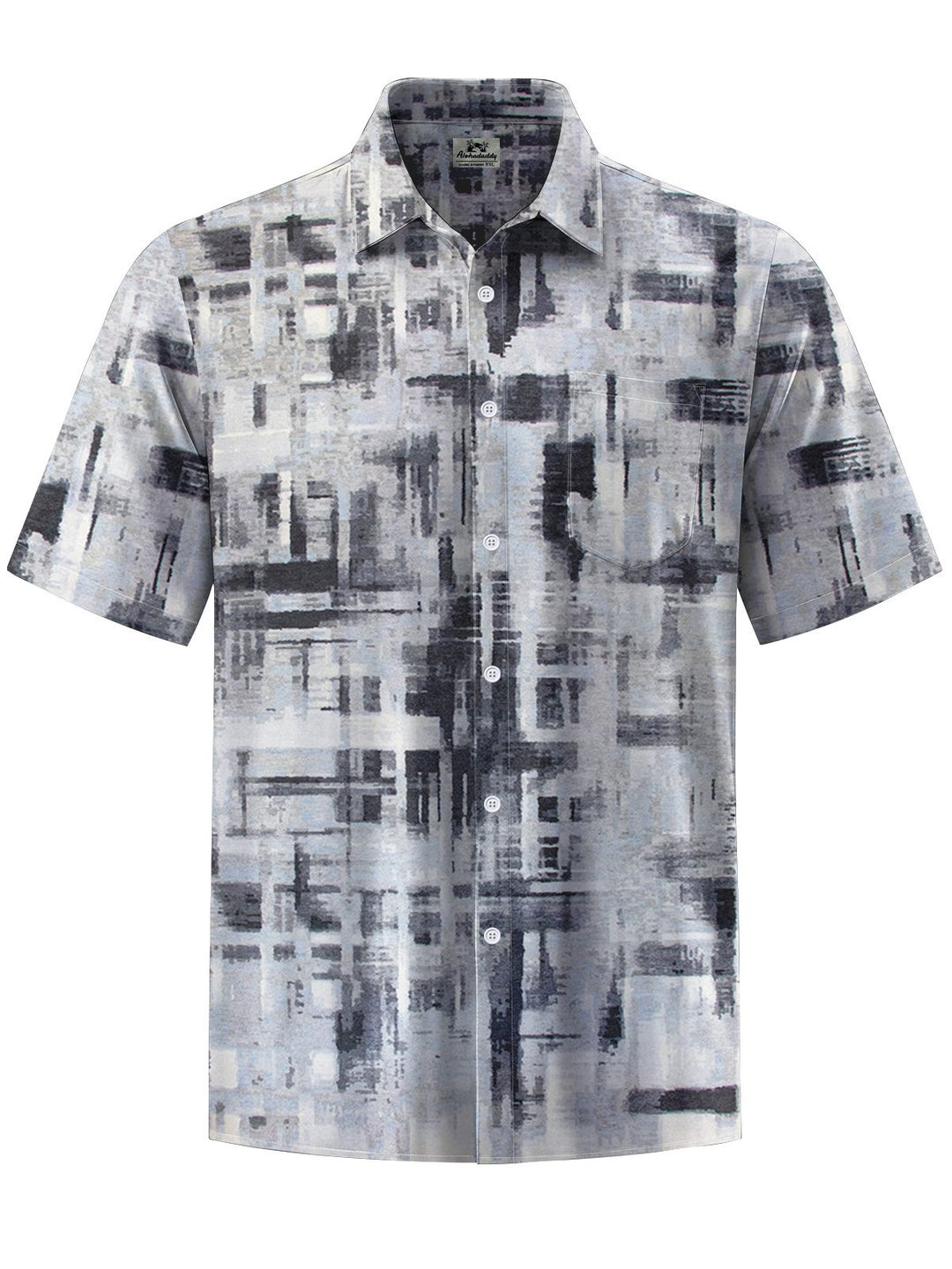 Alohadaddy® Vintage Casual Geometric Art Print Chest Pocket Men&