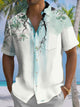 Alohadaddy® Casual Plants Ink Painting Chest Pocket Men's Short Sleeve Shirt Big & Tall