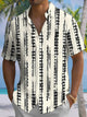 Alohadaddy® Casual Stripe Art Print Chest Pocket Men's Short Sleeve Shirt Big & Tall