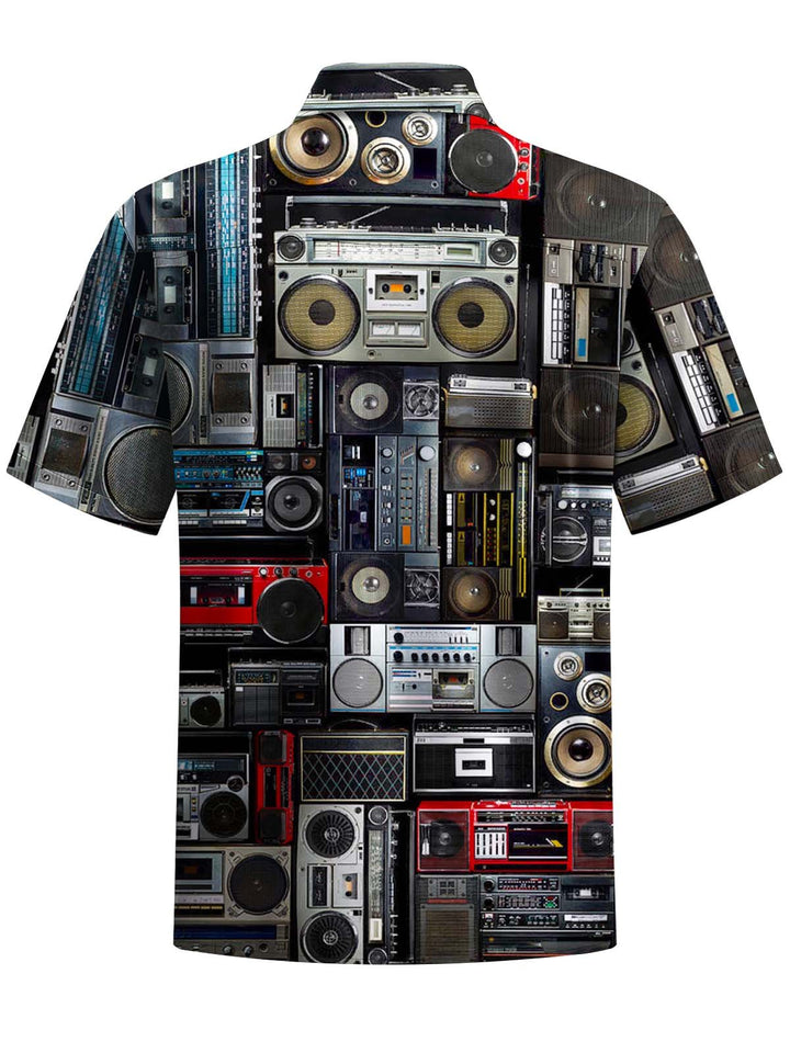 Alohadaddy® Retro 80s Radio Print Art Breast Pocket Men&