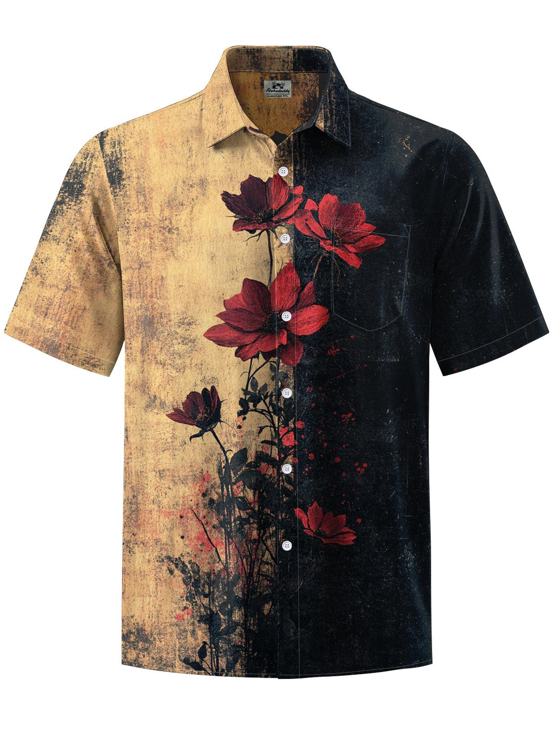 Alohadaddy® Vintage Contrast Floral Art Print Stretch Men&