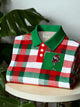 Alohadaddy® Men's Christmas Plaid Print Button-Down Short-Sleeved Polo Shirt Big & Tall
