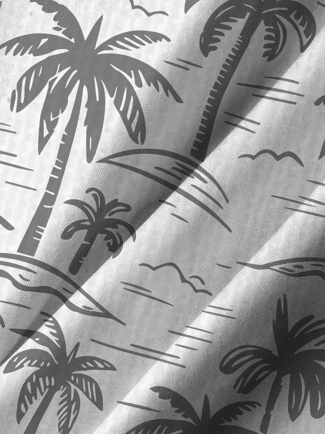 Alohadaddy Casual Collection Moisture-wicking Palm Tree Print Chest Pocket Stretch Oversized Hawaiian Short Sleeve Shirt