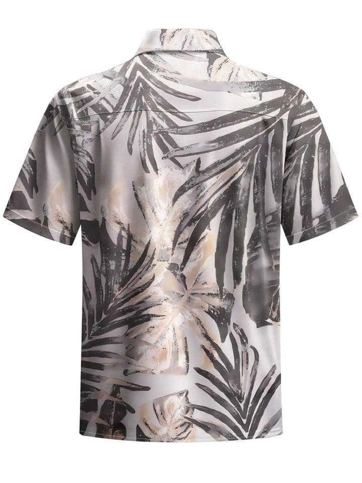 Alohadaddy® Hawaii Palm Leaf Print Chest Pocket Mens Short Sleeve Shirt Big &amp; Tall