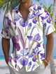 Alohadaddy® Hawaiian Flower Print Chest Pocket Men's Short Sleeve Shirt Big & Tall
