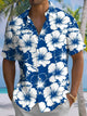 Alohadaddy® Hawaiian Flowers Art Print Chest Pocket Mens Short Sleeve Shirt Big & Tall