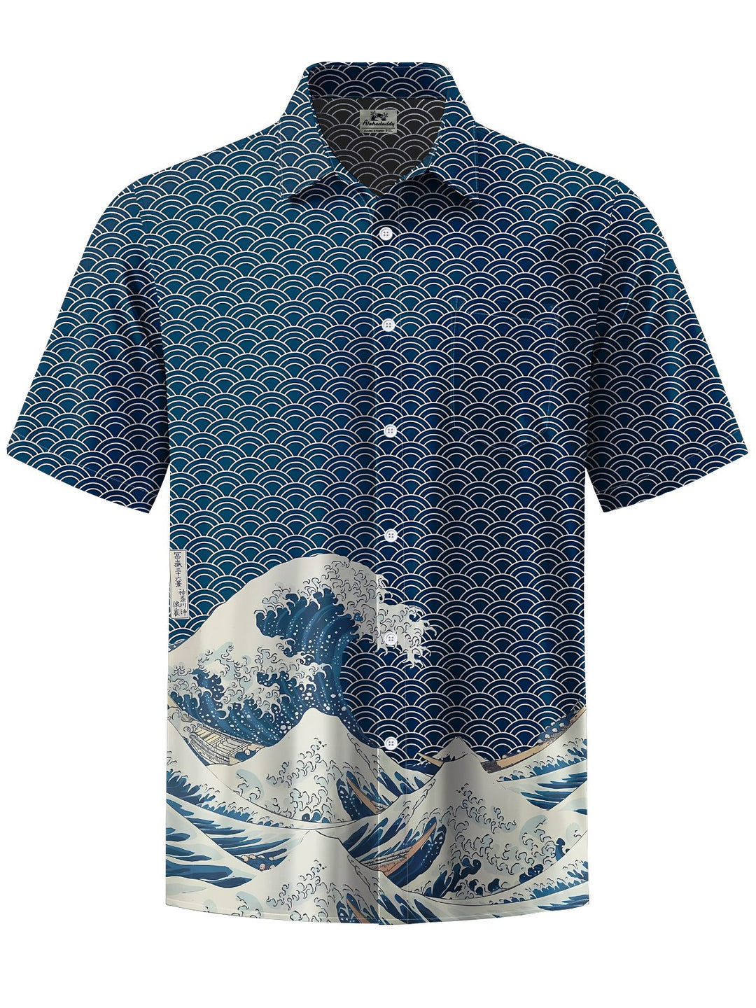 Alohadaddy® Casual Retro Ukiyo-e Print Art Chest Pocket Men&