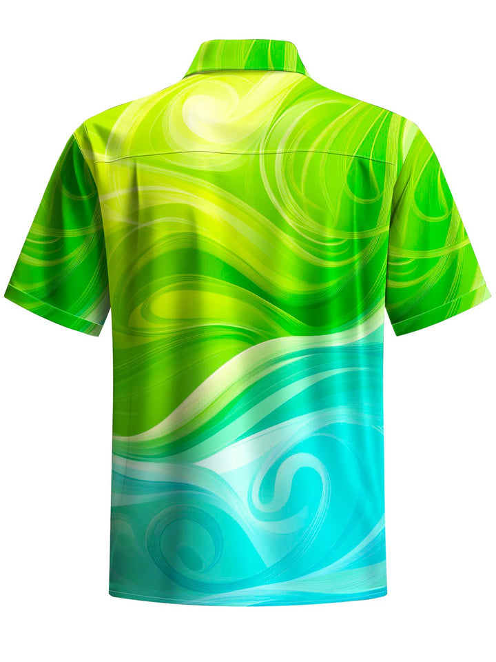 Alohadaddy® Hawaiian Abstract Gradient Art Print Moisture Wicking Men&