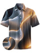 Alohadaddy® Casual Abstract Print Art Men's Moisture Wicking Short Sleeve Shirt Big & Tall