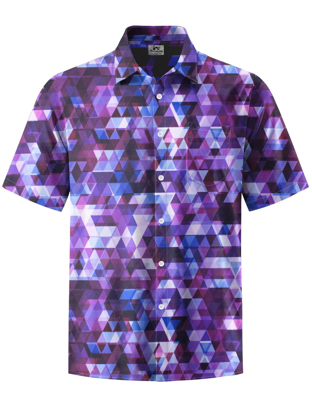Alohadaddy® Casual Geometric Art Print Chest Pocket Men&