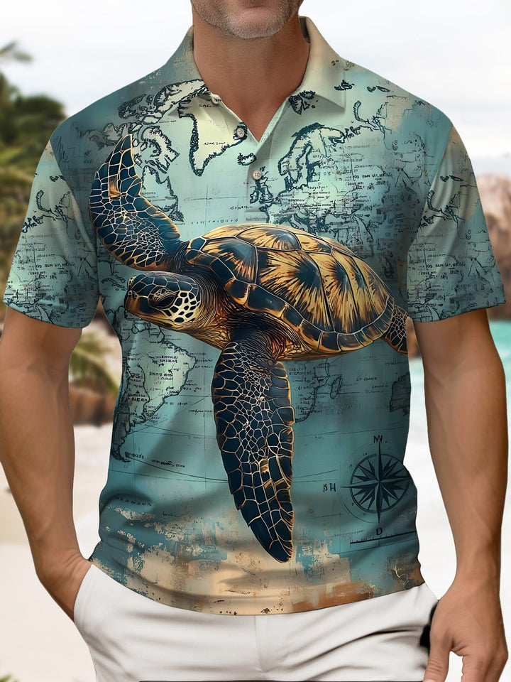 Alohadaddy® Hawaiian Sea Turtle Nautical Art Print Men&