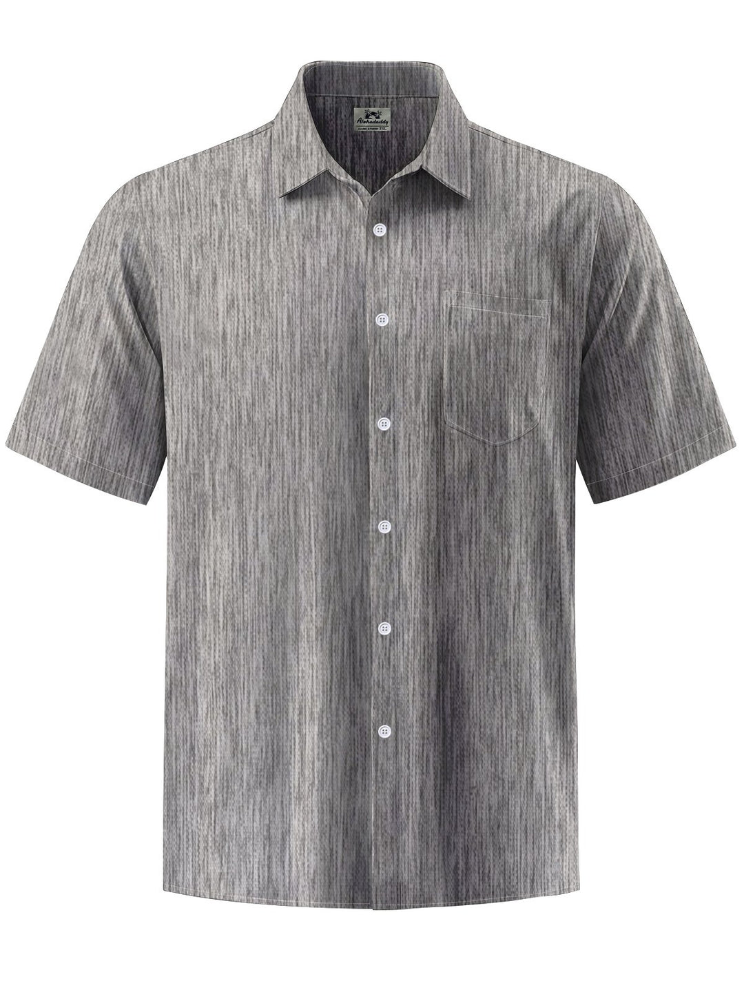 Alohadaddy® Casual Basic Textured Art Print Chest Pocket Men&