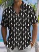 Alohadaddy® Casual Striped Dance Art Print Chest Pocket Men's Short Sleeve Shirt Big & Tall