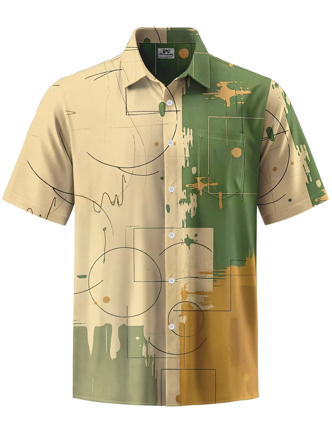 Alohadaddy® Casual Geometric Art Print Pocket Men&