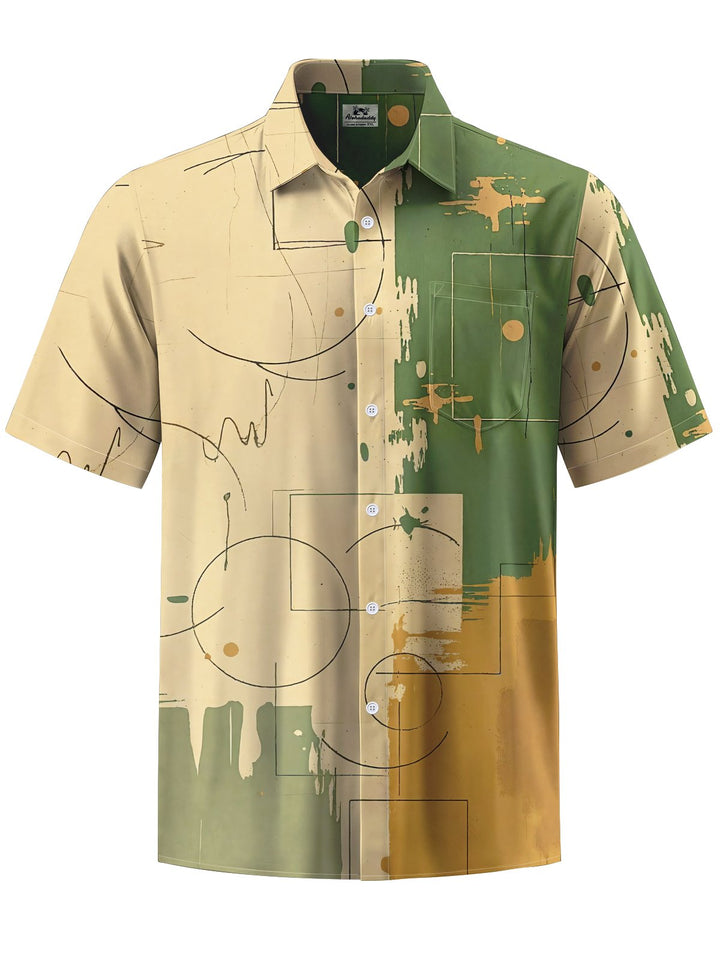 Alohadaddy® Casual Geometric Art Print Pocket Men&