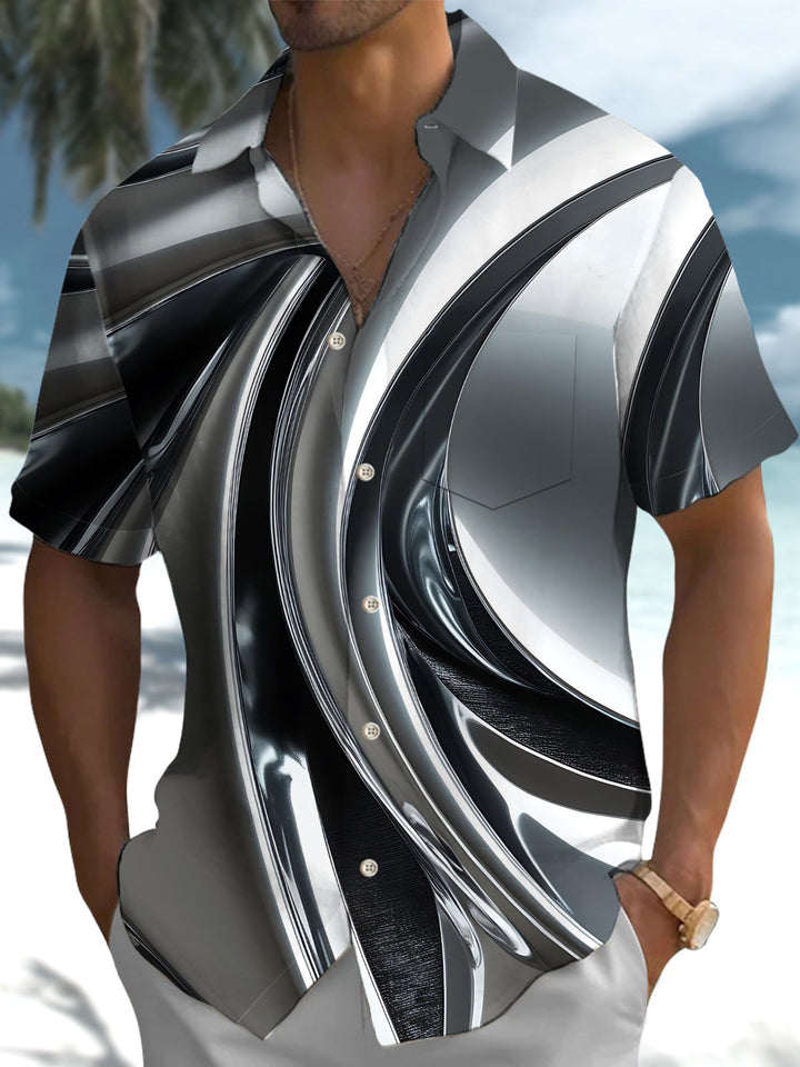 Alohadaddy® Casual Abstract Print Art Stretch Pocket Men&